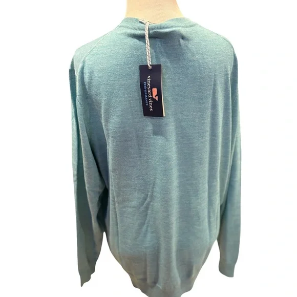 NWT Vineyard Vines Blue V-Neck Sweater - Picture 3 of 5